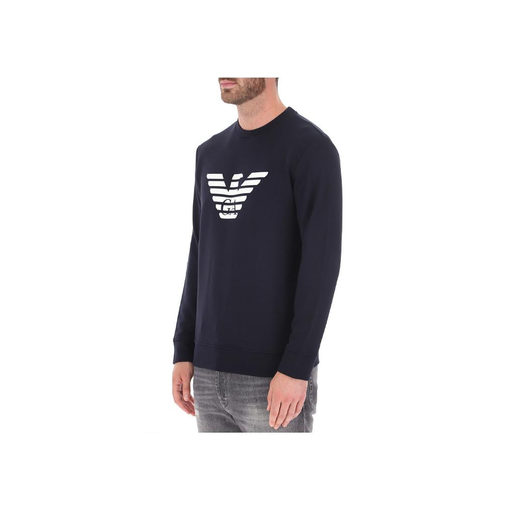 Emporio Armani Logo Print Pullover Sweatshirt Men Sweatshirts Dark-Blue 8N1MR6-1JRIZ-F904