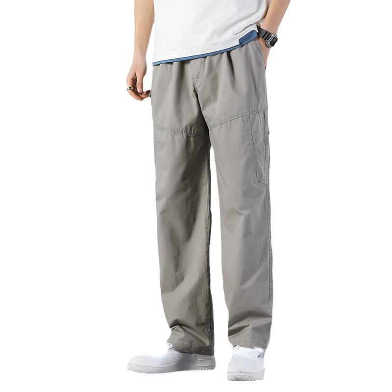 New Men's Casual Pants Multi-pocket Work Pants Men's Loose Large Size Elastic Waist Pants Outside Large Size Men's Clothing