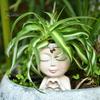 Doniczka na kwiaty w kształcie twarzy Love Style Girl Head Plant Pot Small Lady Face Planter dla sukulentów do wnętrz i na zewnątrz, centralny element biurka do salonu