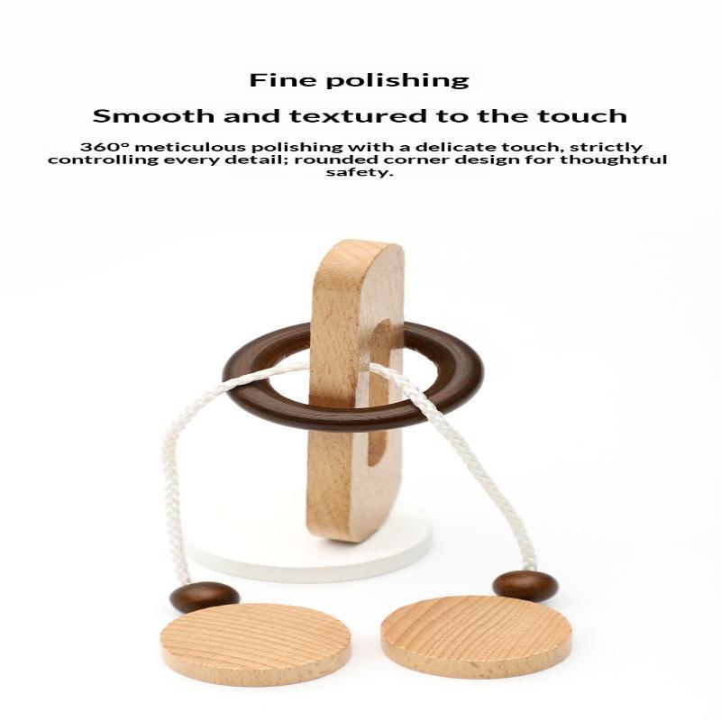 3D Wooden Interlocking Ring Puzzle IQ Challenge Brain Toy High Quality Solid Wood Perfect Classroom Prize for Elementary School Students