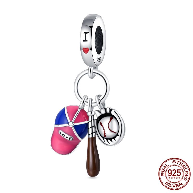 Compatible With Authentic Original Bracelets and 3MM Bracelets Do It Yourself European Football Charm Bead Components 100% Copper Metal High Quality