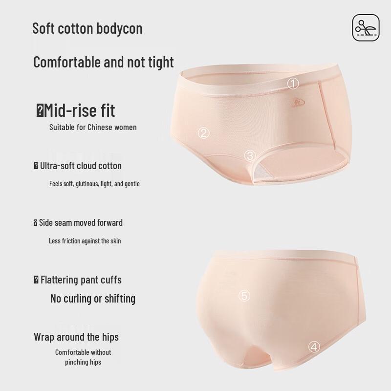 Fenteng Women's 5-Pack Ultra-Soft Cotton Underwear