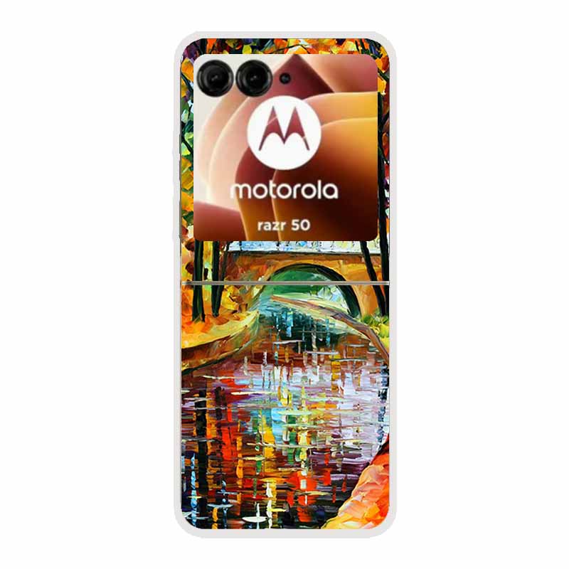 For Motorola Razr 50 Ultra Case Plastic Hard Painted Cartoon Transparent Back Cover Case for Motorola Razr 50 5G Hard PC Case 50