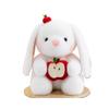 Graceful White Lop Ears Rabbit Plush Toy Holding Red Rose Say Love Cartoon Animal Plushie Sweet Girlfriend Gift