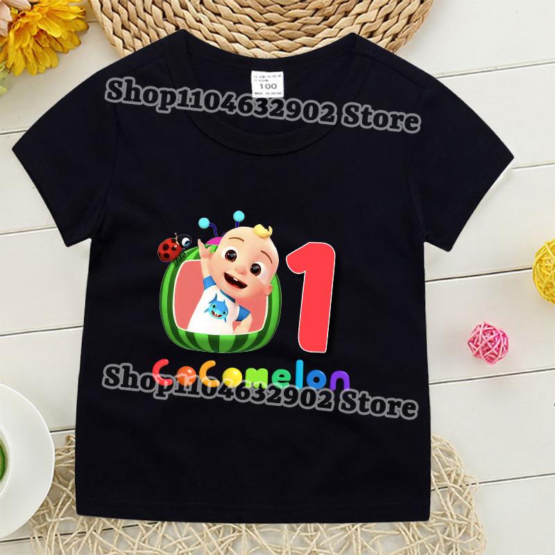 Cocomelons Kids Summe T-shirts Boys Girls Birthday Party Tee Cartoon Anime Graphic Print T-shirt Children Fashion Clothes Gifts