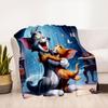 "Tom & Jerry Hug: Classic Cartoon Art Print"Blanket Flannel Throw Blanket for Sofa, Bed, Travel, Camping, Office