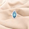 Natural Swiss Blue Topaz Gemstone 925 Solid Silver Pretty Jewelry Ring For Women RR-25-1