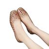 Jelly slippers women's spring and summer outer wear crystal hollow square head slippers lazy one pedal dancing shoes