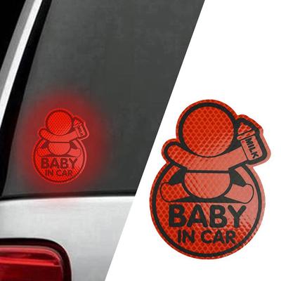 Reflective Baby On Board Baby In Car Window Bumper Sticker Vinyl Decal Cute