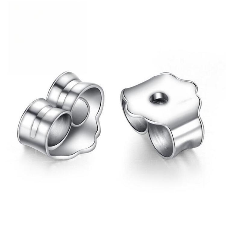 Platinum Butterfly Earrings Blocked Back Cap Buckle Anti-allergic Jewelry Metal Accessories Earplugs Anti-allergic