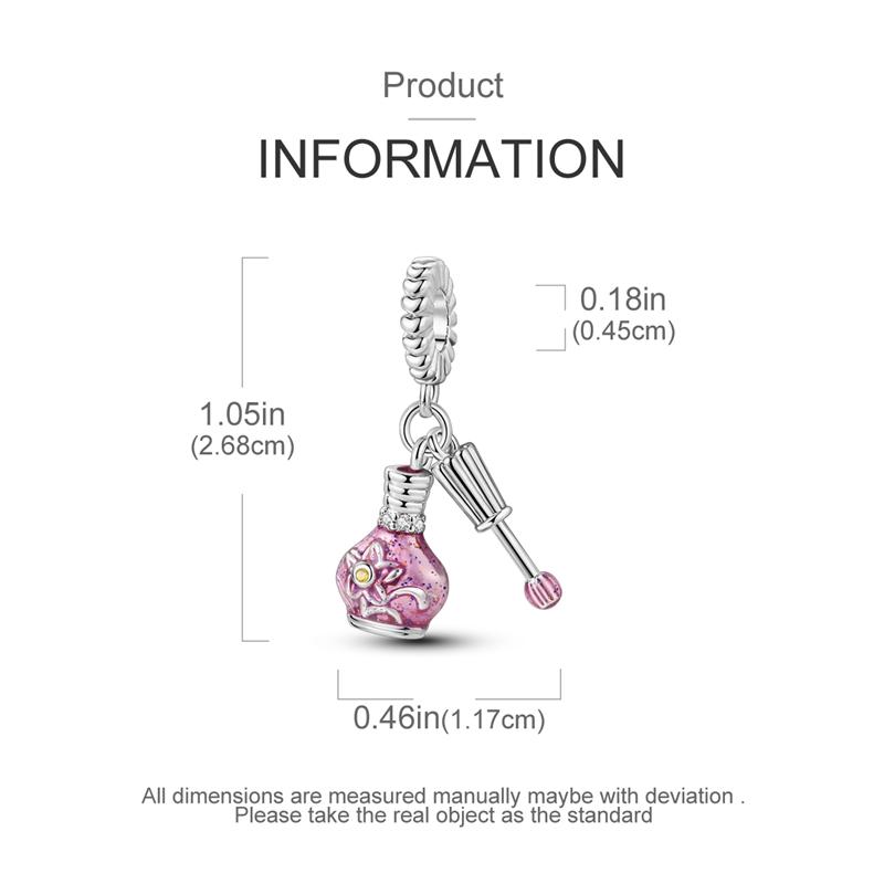 New 925 Sterling Silver Pink Series Scissors Dancing Skirt Buttons Pendant Love Beads Bags Charms Fit Bracelets DIY Jewelry Gift