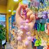Keychain Macaron Color Heart Flower Beads Design Key Chain Transparent Colorful Pendant Mobile Phone Chain Bag Hanger Anti-Lost Accessory