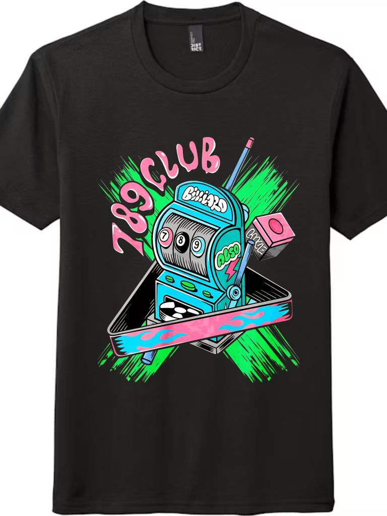 Retro 789Club Billiard T-Shirt Mens Womens Tees Top Casinoand Billiard Enthusiasts Daily Wear Casual Tee