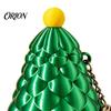 Festive Tree Keychain Retractable Christmas Longsword Toy, 3D Printed Xmas Stress Relief Toy Keychain, Holiday Mini Fidget for Backpack Charm