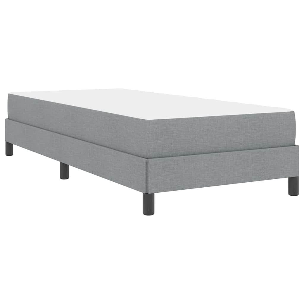 Box Spring Bed with Mattress Light Grey 80 x 200 cm Fabric