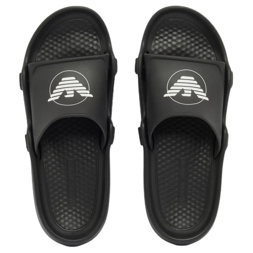 Emporio Armani Flat Eagle Logo Printed Beach Sandals Unisex Sandals Black EX000044AF22191UC001