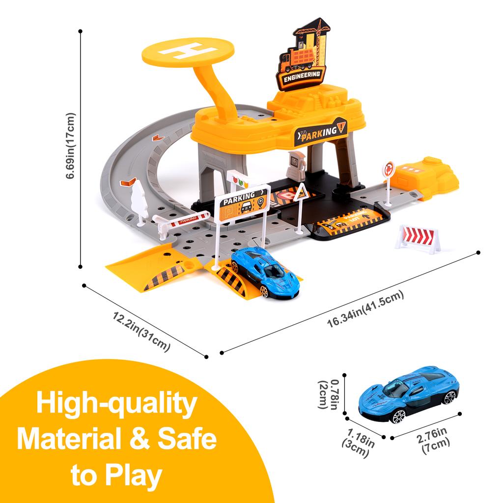 Children's Track Parking Car Toys Engineering Vehicle Multi-Storey Car Parking Building boys Toys Educational Toys Boys Gifts