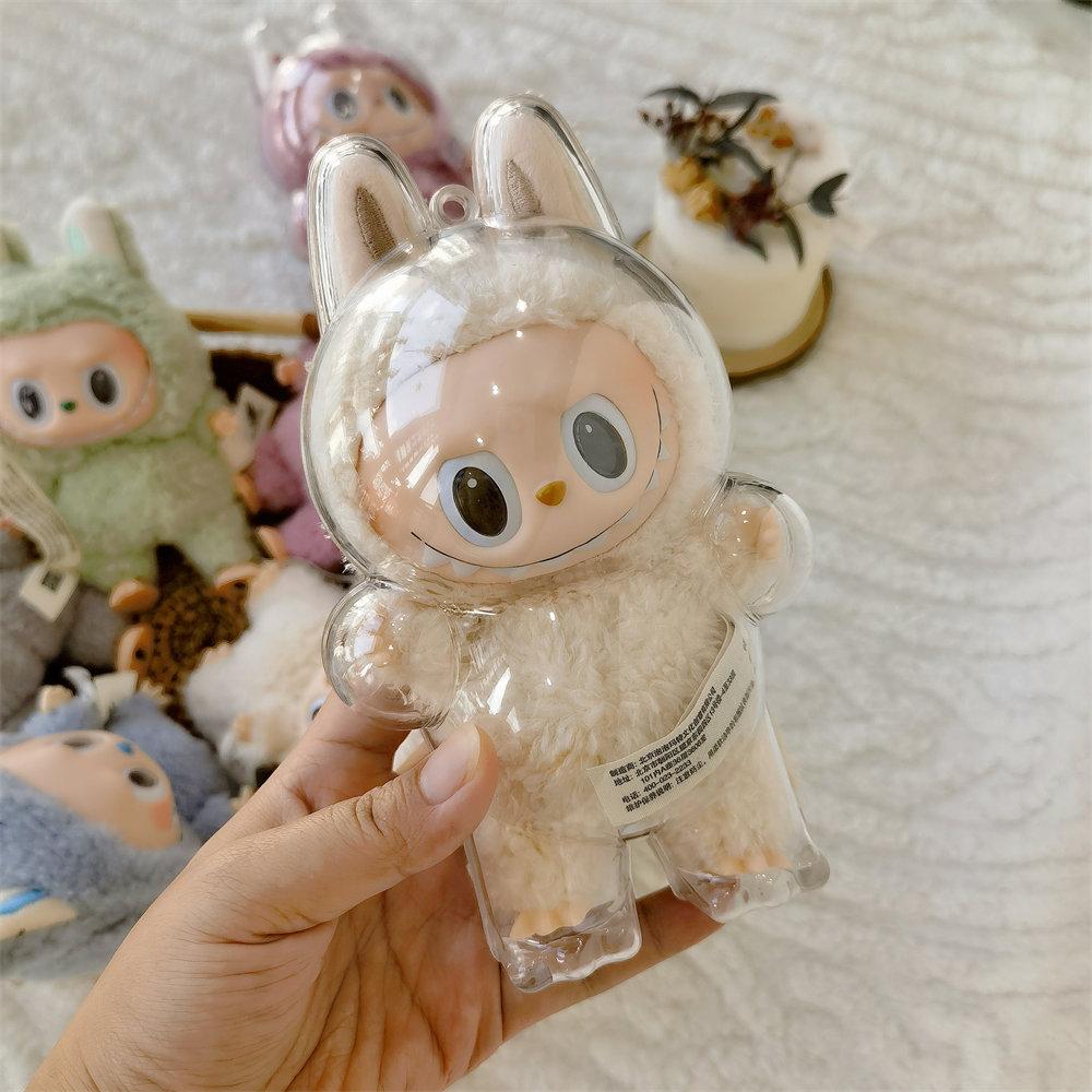 Car Plush Ornament  Anime Figure Labubu 1.0 Monster Vinyl Blind Box Series Heartbeat Macaron Doll  Kids Gift Birthday Toy  Air Outlet Ornament