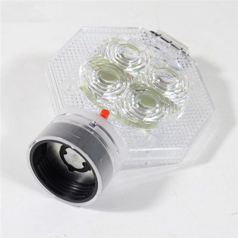 High-Brightness LED Safety Warning Lamp with Flashing Light, Handheld Plum Blossom Design for Traffic and Cones