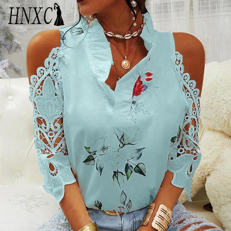 HNXC Women's Fashion Casual V Neck Blouses & Shirts