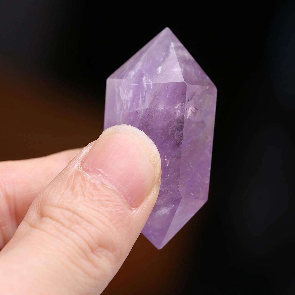 Amethyst Quartz Purple,   Stone 4.5cm Double Pointed Prism for Home Decoration Jewelry Making Fish   Potted Plants Foot   with Crtive Shap