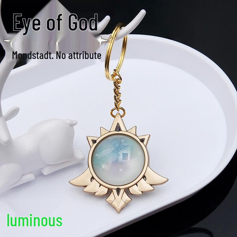 YS Dual-Sided Luminous God's Eye Glass Pendant Keychain