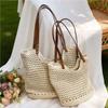 Woven Straw Tote Bag Large Capacity Summer Beach Bag Casual Women's Handbag Everyday Use