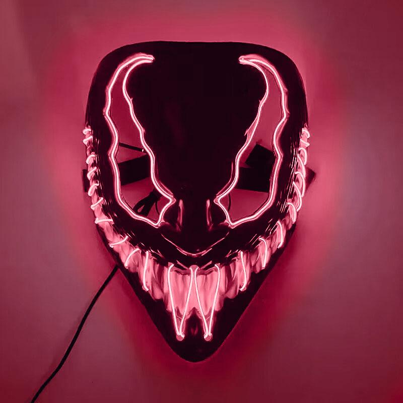 New Personalized Creative Halloween Led Glow Neon Terror Fluorescent Mask Mask