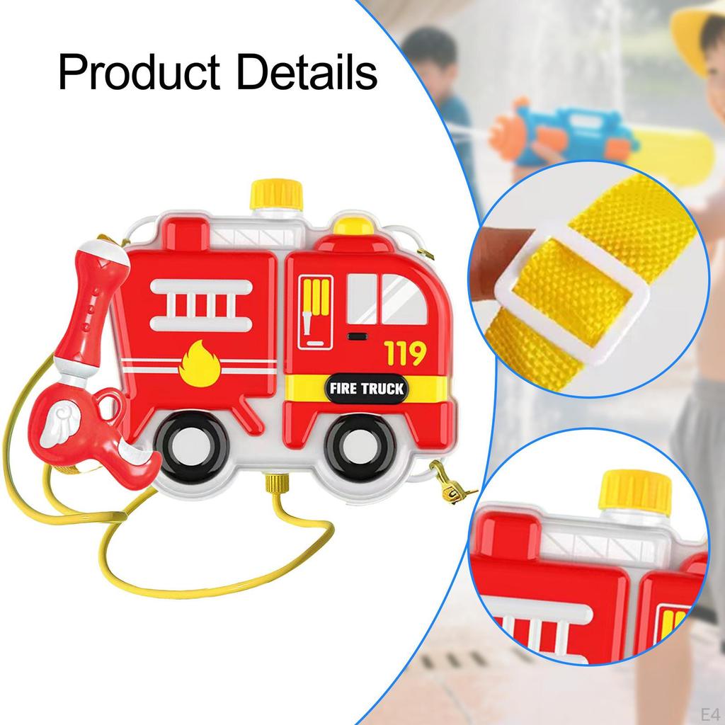 Ryggsekk med vannleke for barn til brannmann-rollelek, ideell utendørs moro