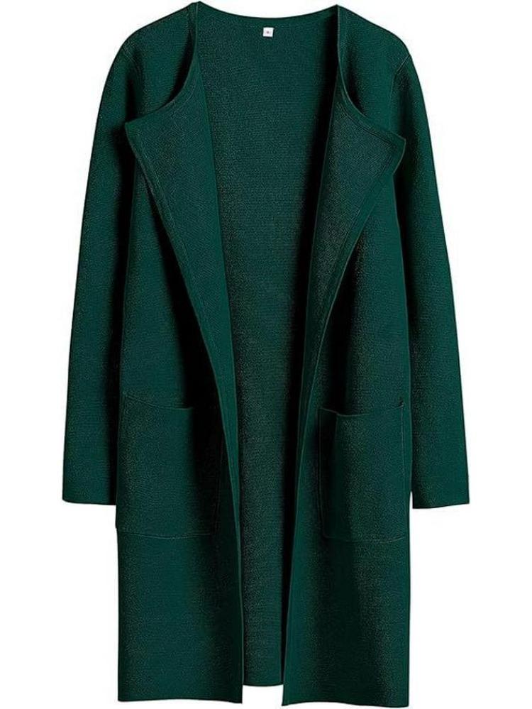 Women American Style Casual Lapel Coat Woolen European