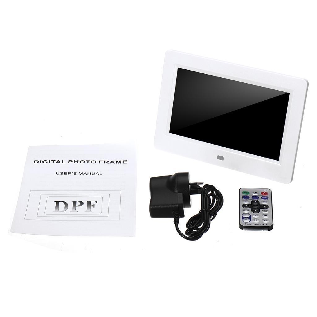 Digital Photo Frame 7 Inch HD TFT-LCD 1024x600 Digital Photo Frame Alarm Clock MP3 MP4 Movie Player