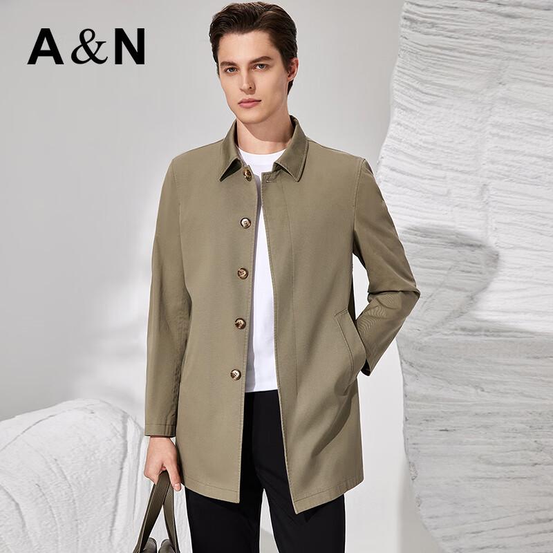 Antonio Men's Business Casual Mid-Length Cotton Trench Coat