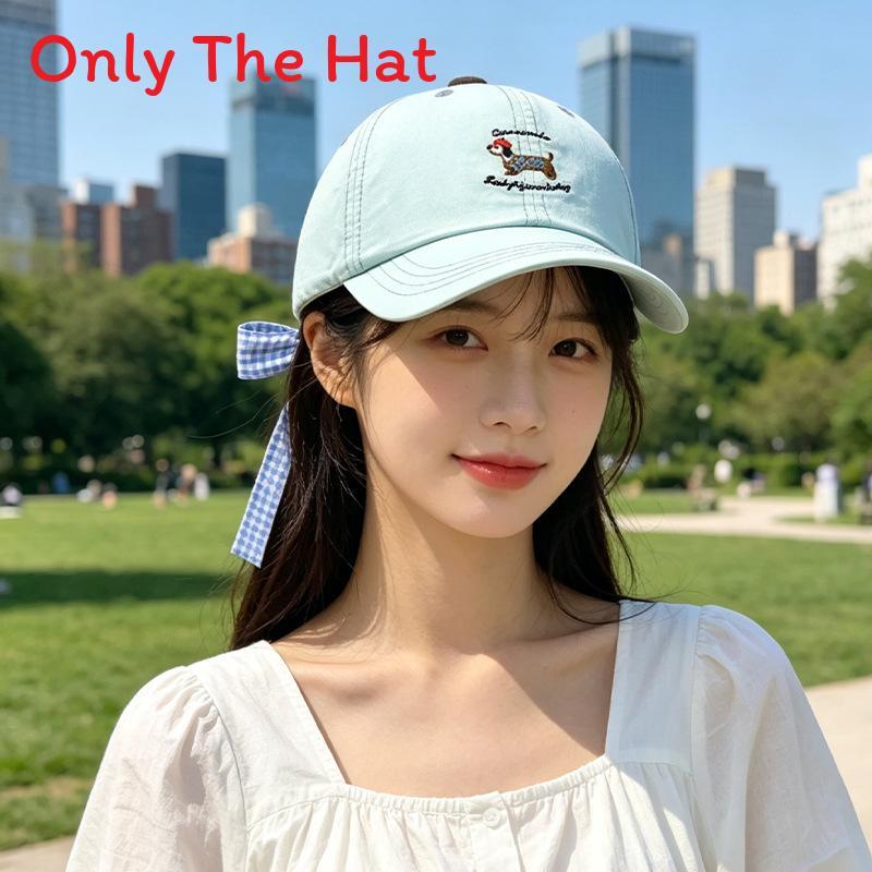 Dog Embroidered Cotton Baseball Cap With Sun Protection For Casual Summer Wear