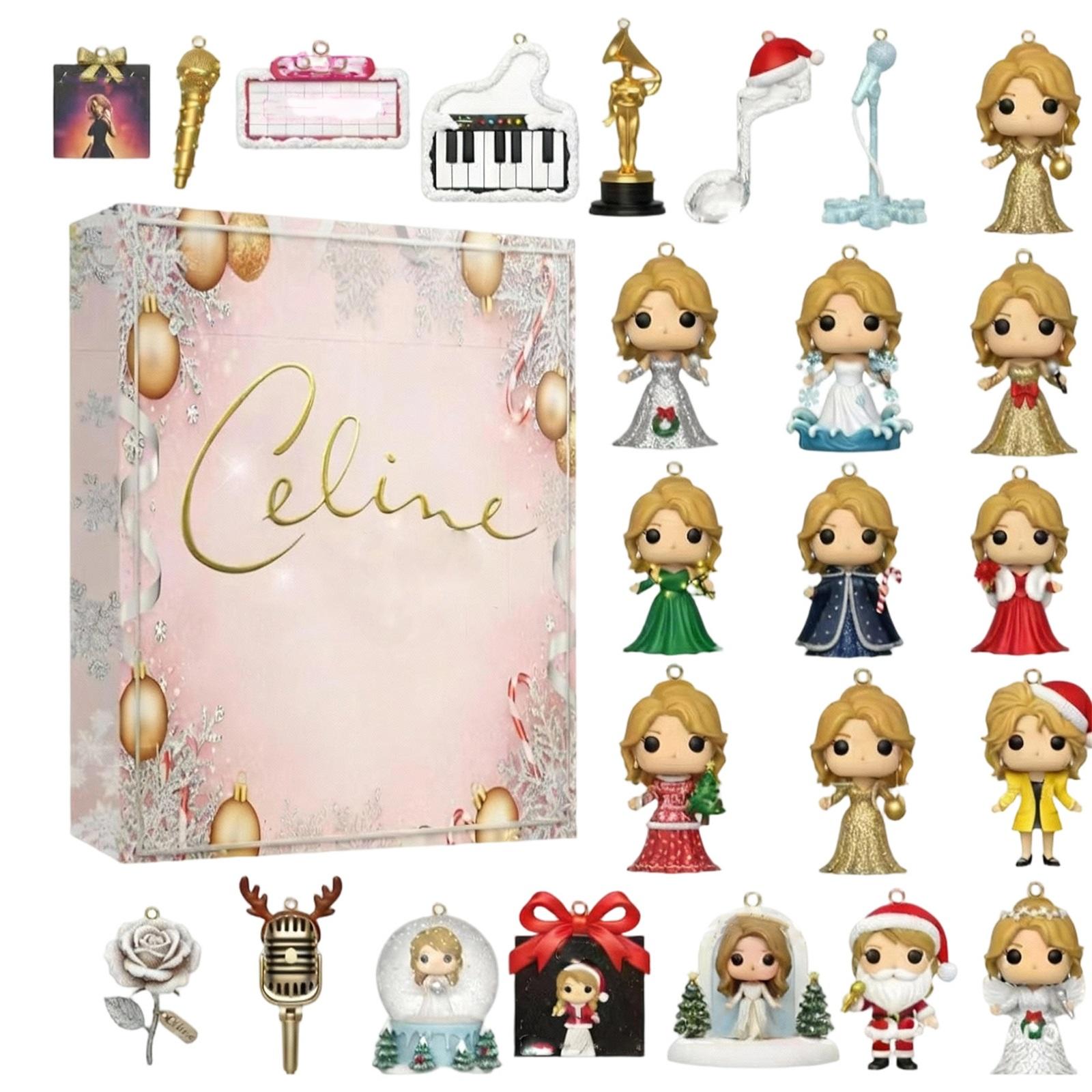 

1 шт. 2D Рождественский календарь обратного отсчета, украшение на елку, акриловая подвеска One Size