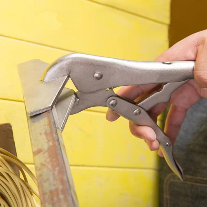 Adjustable Pressure Locking Clamps Flat Nose Plier Grip For Metalworking Featurings Corrosion Resistant Construction