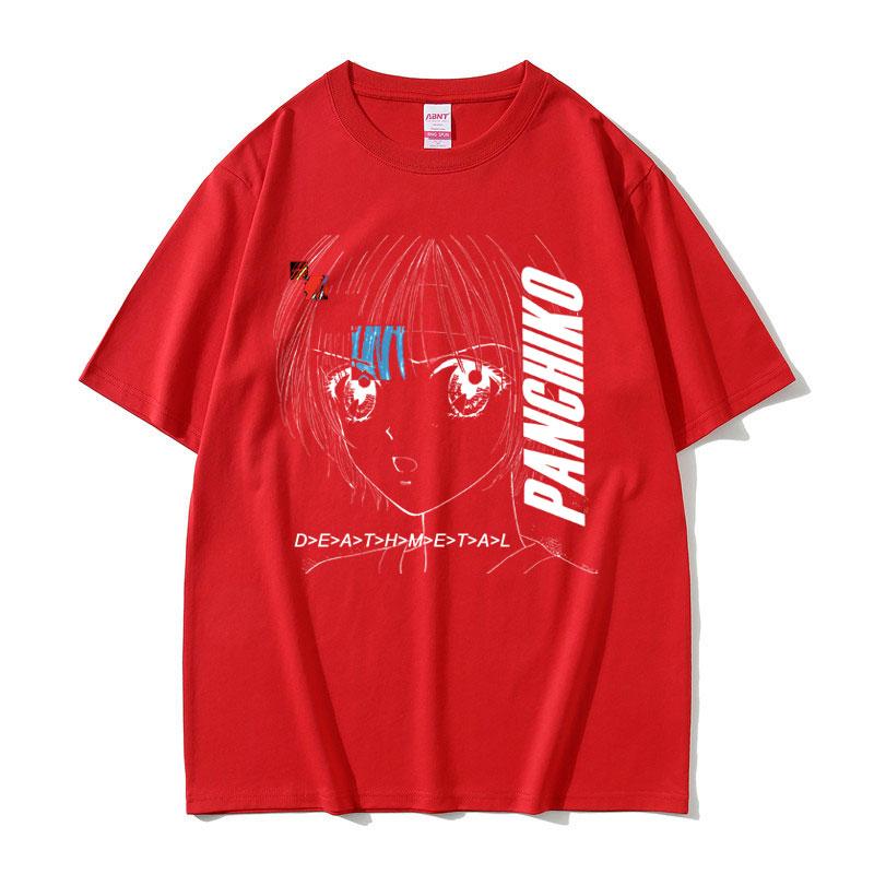 2026 Summer Cotton Tee Anime Sketch Graphic Unisex WOMEN Plus Size Loose Casual Hip Hop Streetwear Breathable Top