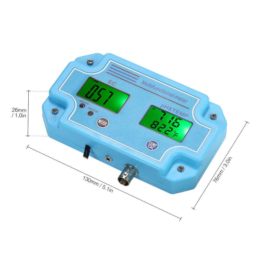 Professionelles 3-in-1 pH-Celsius-ECCelsius-TEMP-Messgerät Wasserdetektor Mehrparameter Digitales LCD -Messgerät Multifunktions-Wasserqualitätsmonitor Multiparame