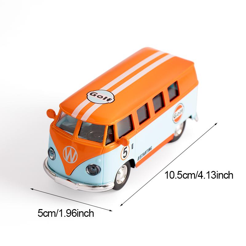 1:36 Golf Bus High-Quality Toy Car Alloy Van Car Model Open Door Pull Back Retro Children's Toy Car Ideal For Gifts