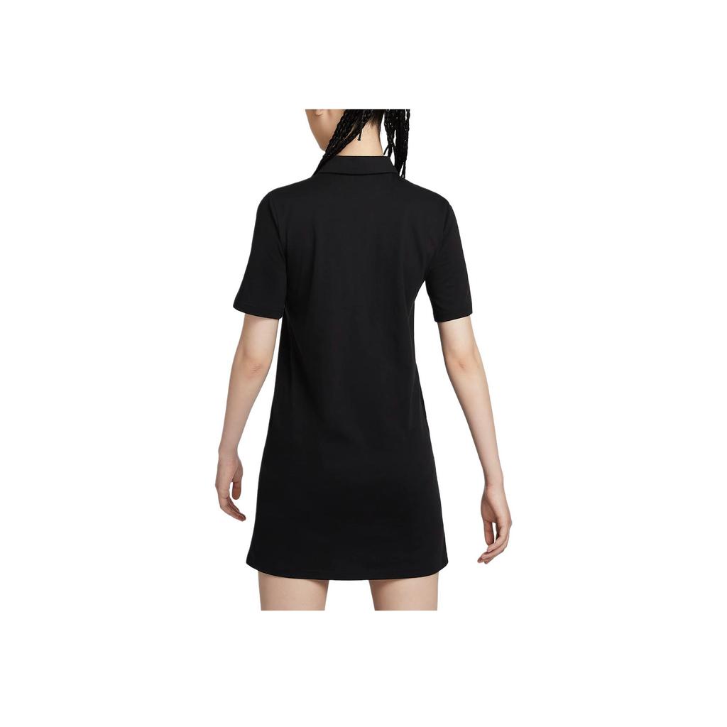 Nike Solid Color Casual Comfortable Short Sleeve Dress Women dresses Black White HJ8149-010