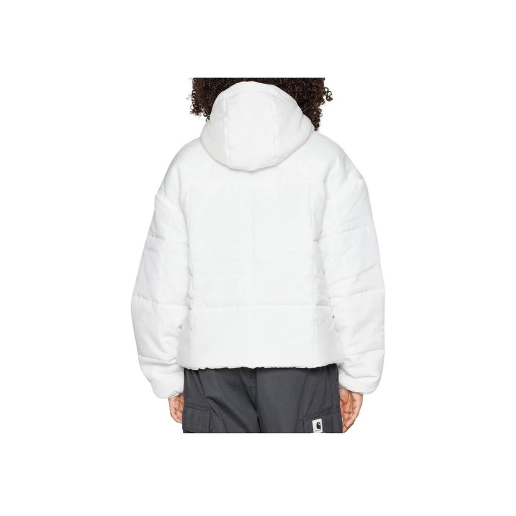 Nike Solid Color Letter Logo Hooded Jacket Women jackets White FB7673-133
