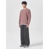 8SECONDS Sleeve Patch Detail Raglan Round Knit Dark Pink
