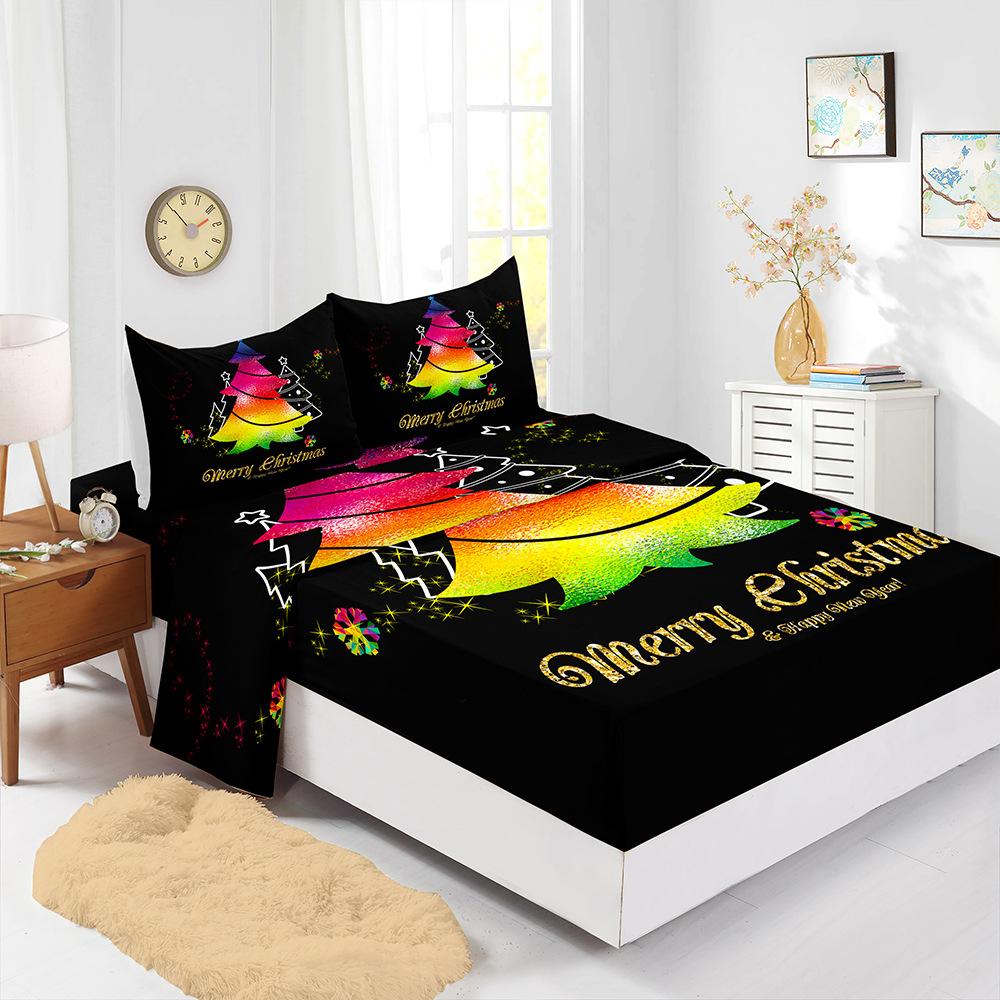 Popular Christmas Mattress Four-Piece Children'S Bedding Digital Printing Mattress Protective Cover