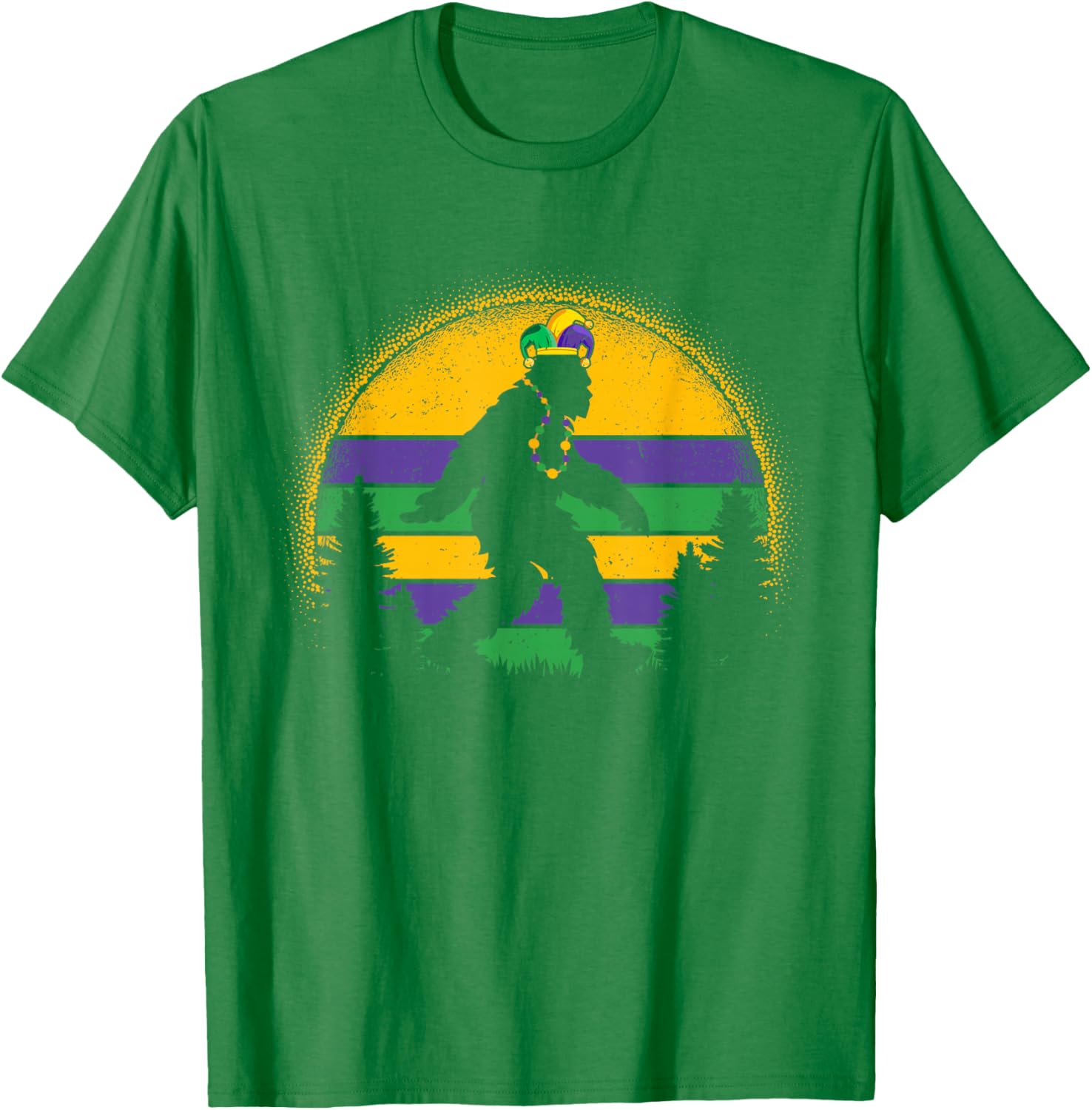 

Mardi Gras Bigfoot Funny Kids Men Sasquatch Mardi Gras TShirt Unisex Fashionable SpringSummer 2026 New Arrival 4XL