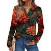 Women's Print Long Sleeve Shirts Elegant Casual Tops Trendy Shirts Tops
