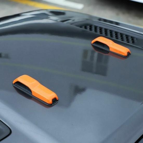 2xExterior Engine Hood Hinge Cover Trim Decor for Jeep Wrangler JL JT 18+Orange