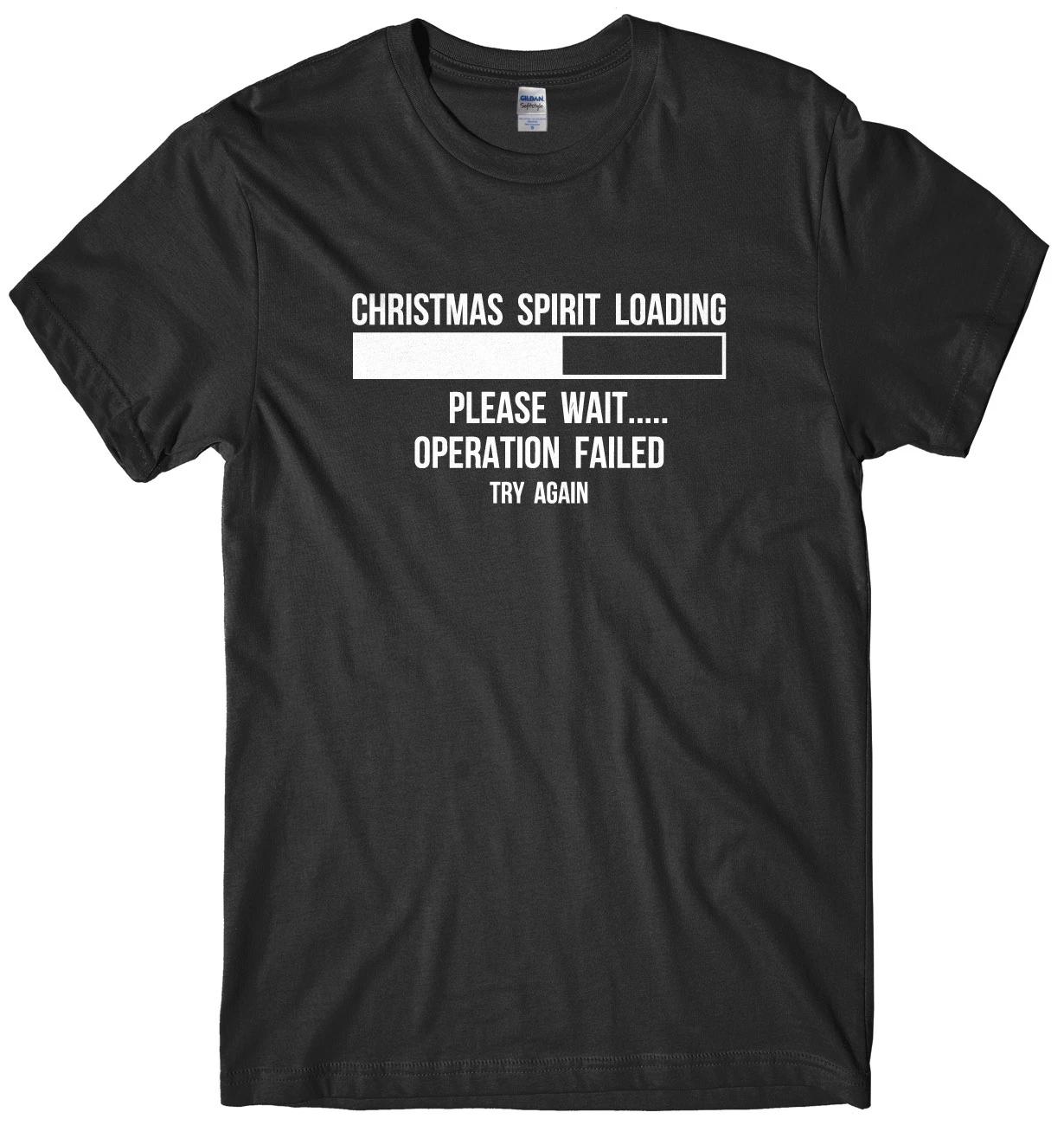 Christmas Spirit Loading Please Wait.... Mens Funny Unisex Christmas T-Shirt 2XL