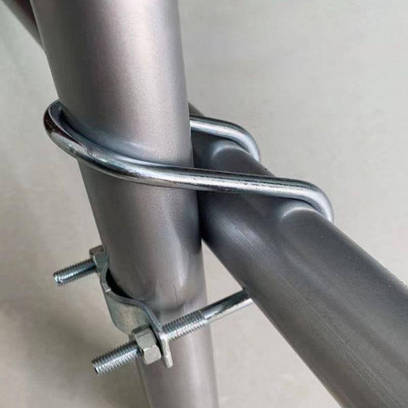 1Pcs Cross Clamp U Bolt Durable Steel Connector Scaffolding Fixing Tube Pipe Clip 20 25 32 40 50 M8 Galvanized Hose Clamp