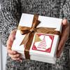 Christmas Square Sticker Gift Box Sealing Labels, Self-Adhesive Packaging Supplies