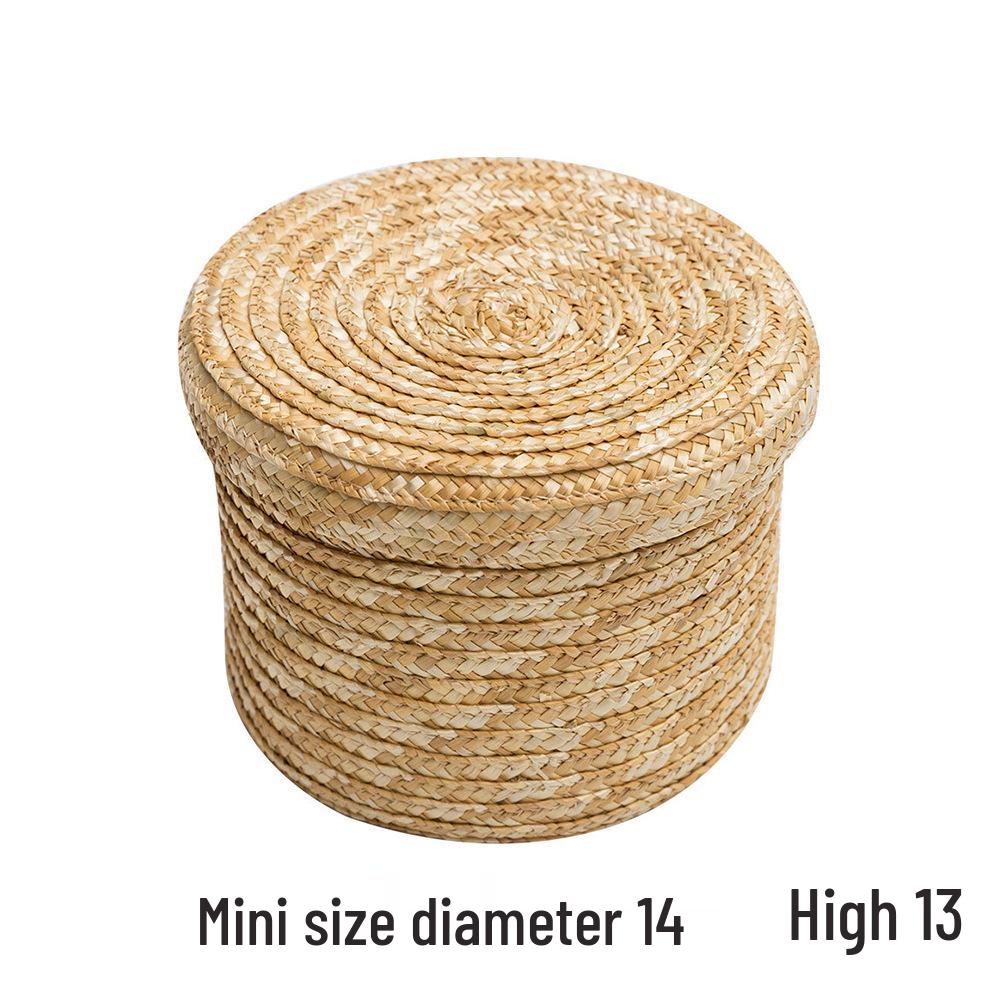 De Yun Pletený slaměný úložný koš na hračky a kosmetiku