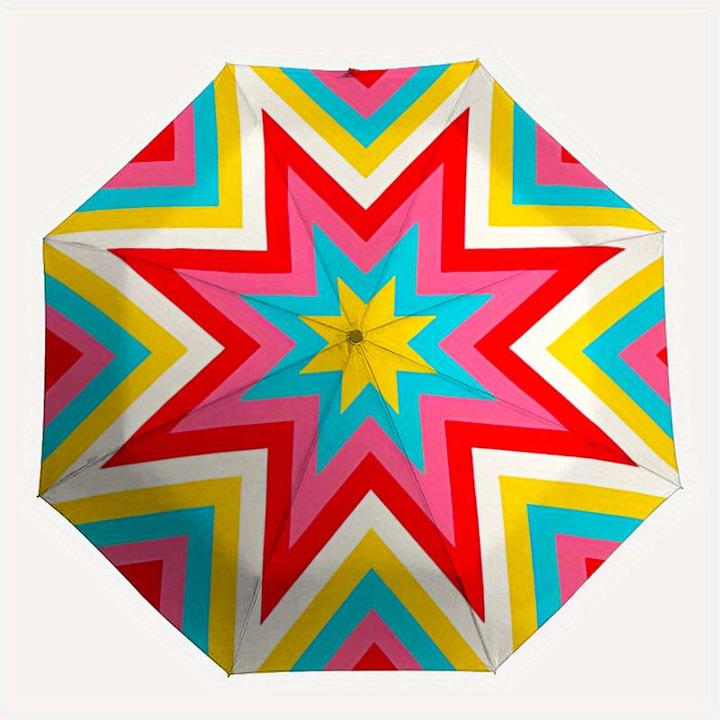 

1pc Colorful Starburst Pattern Automatic Open/Close Umbrella, Ideal Fan Gift for Birthday, Christmas, Trendy Fashion yy250828083